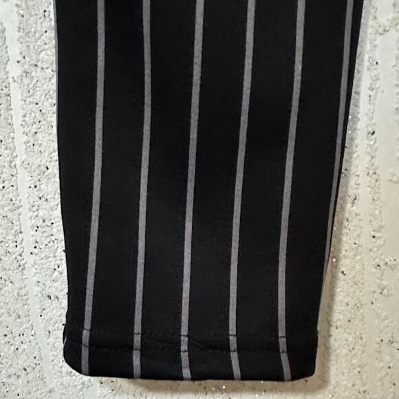 Black Pinstripe High Waist Stretch Pants - Picture 8 of 9